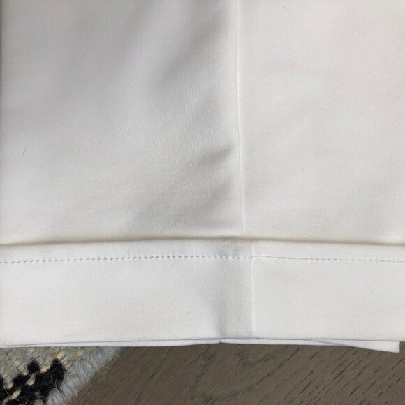 Saks 5th Avenue Black Label Slim Cut Cuff Crop Cotton Blend Pants Wht Sz 8 NWOT - Picture 3 of 5